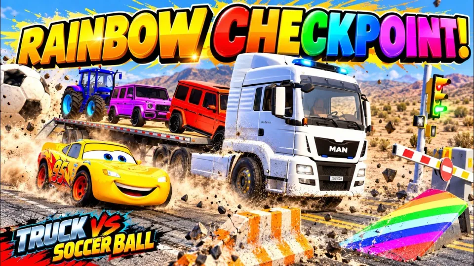 Flatbed Truck McQueen Transportation with Giant Pothole delivers intense BeamNG Drive challenges and realistic crashes